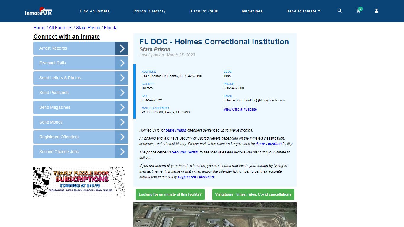 FL DOC - Holmes Correctional Institution - InmateAid