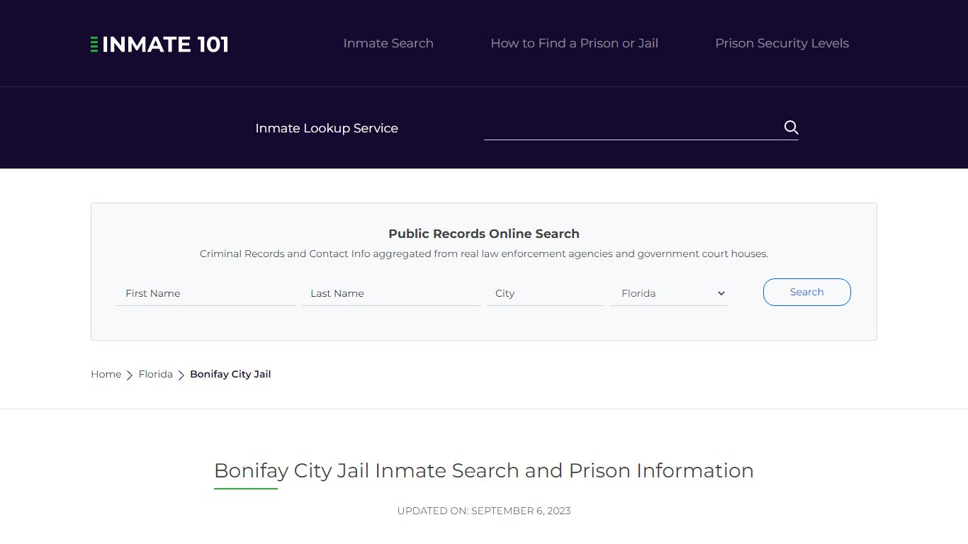 Bonifay City Jail Inmate Search and Prison Information